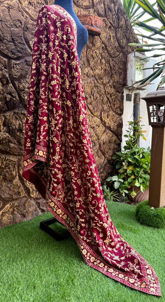 Maroon Handcrafted Shawl