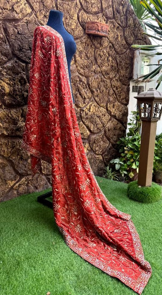 Orange handcrafted Shawl